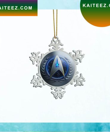 Gearhumans 3D Star Trek Snowflake Christmas Custom Christmas Ornament
