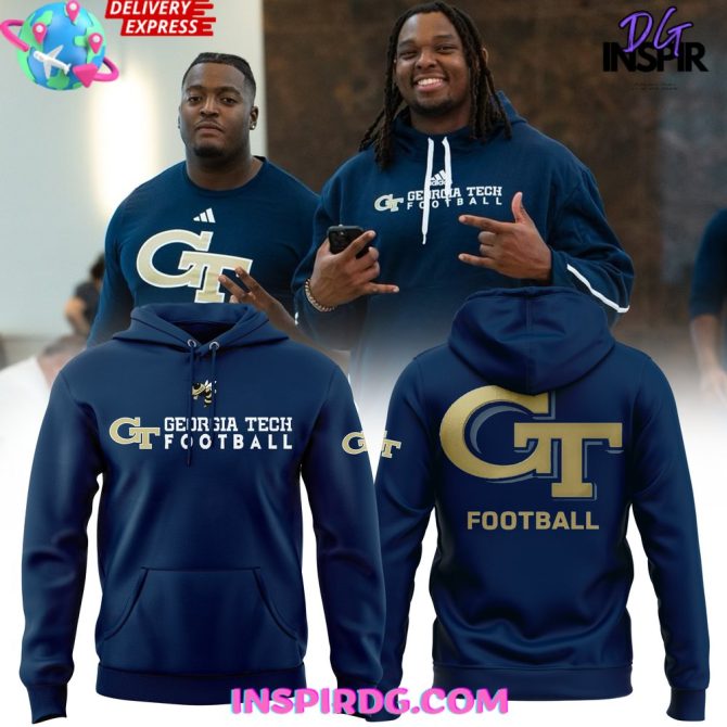 Georgia Tech Football 2024 Navy All Over Print Hoodie