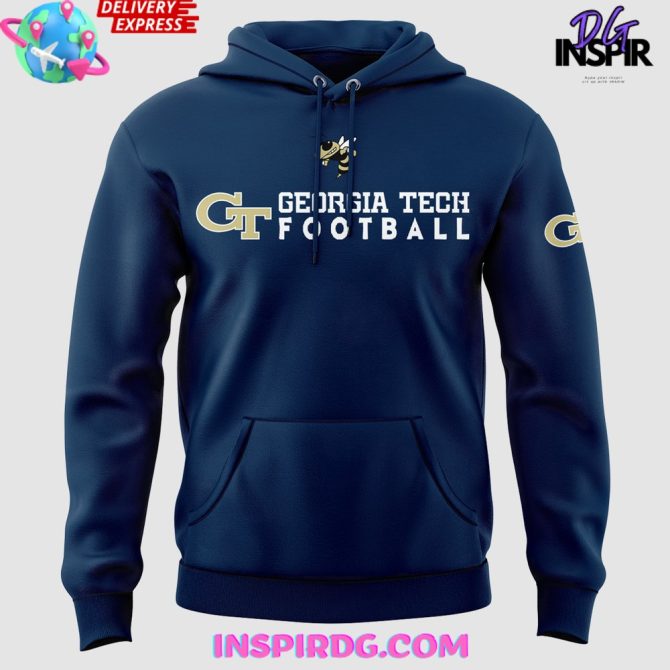 Georgia Tech Football 2024 Navy All Over Print Hoodie - Image 2