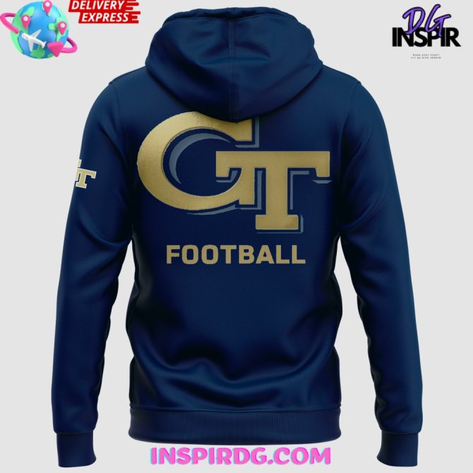 Georgia Tech Football 2024 Navy All Over Print Hoodie - Image 3