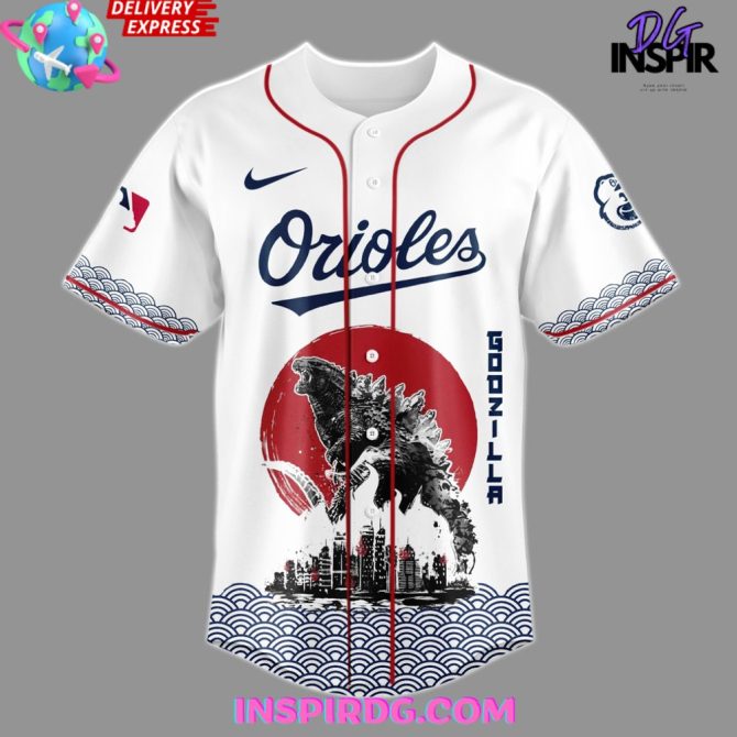 Godzilla X Baltimore Orioles Japan Edition 2025 Baseball Jersey - Image 2