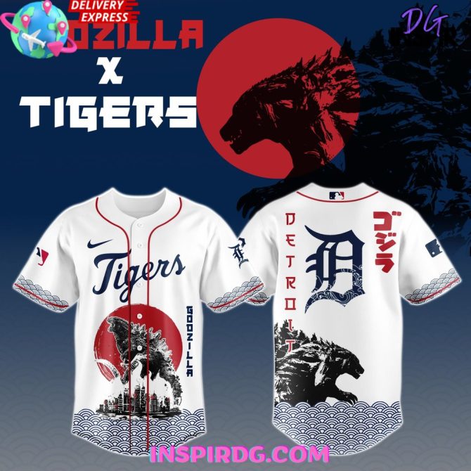Godzilla X Detroit Tigers Japan Edition 2025 Baseball Jersey