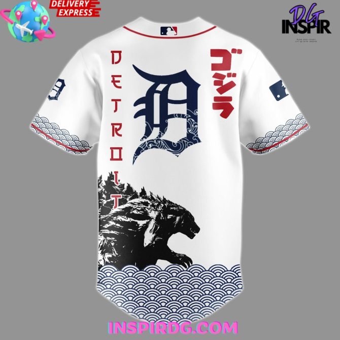 Godzilla X Detroit Tigers Japan Edition 2025 Baseball Jersey - Image 3