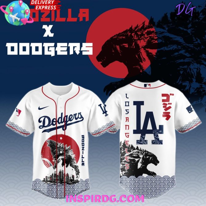 Godzilla X Los Angeles Dodgers Japan 2025 Baseball Jersey