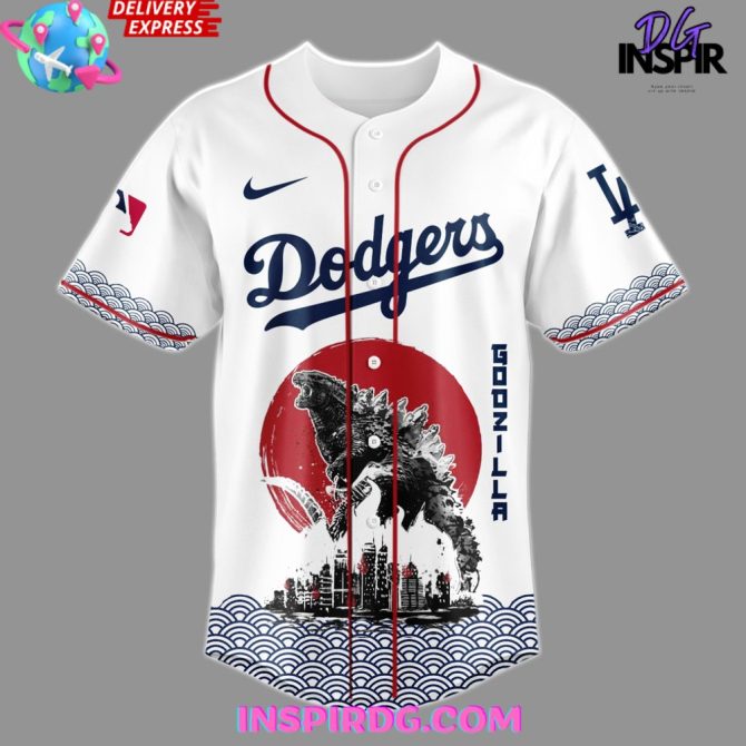 Godzilla X Los Angeles Dodgers Japan 2025 Baseball Jersey - Image 2