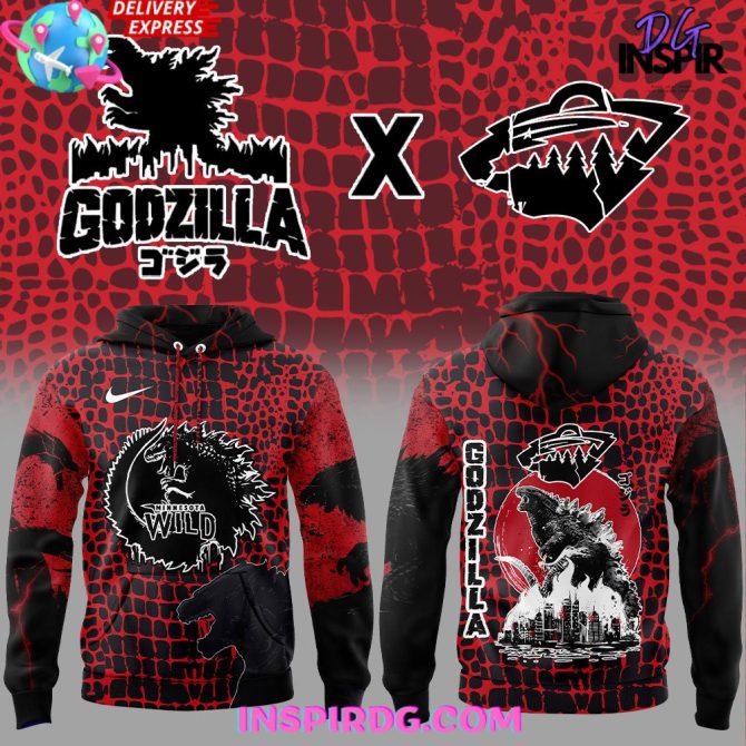Godzilla X Minnesota Wild Special Edition All Over Print Hoodie