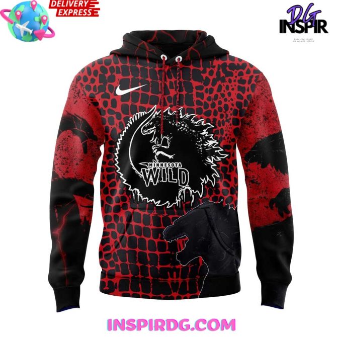 Godzilla X Minnesota Wild Special Edition All Over Print Hoodie - Image 2