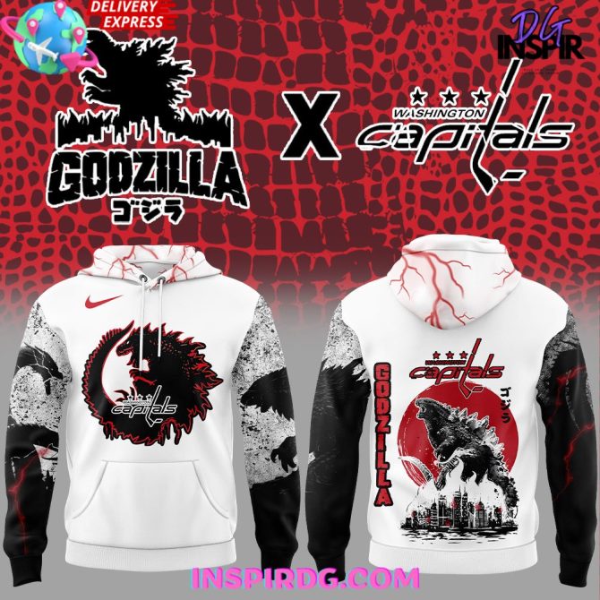 Godzilla X Washington Capitals Special Edition All Over Print Hoodie