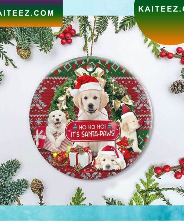 Golden Retriever Ho Ho Ho It'S Santa Paws Best Christmas Tree Toppers Xmas House Decor Christmas Ornament