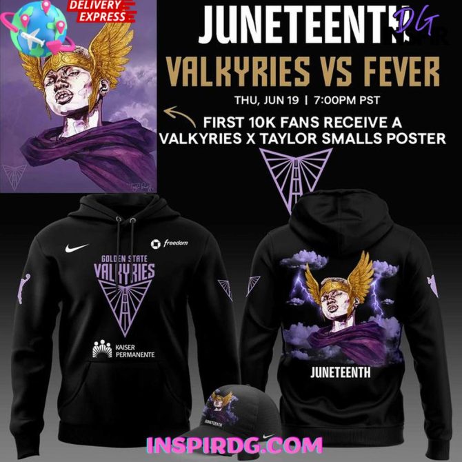 Golden State Valkyries X Juneteenth 2025 Special All Over Print Hoodie