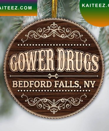 Gower Drugs Bedd Falls A Wonderful Life Funny Ative Christmas Ornament