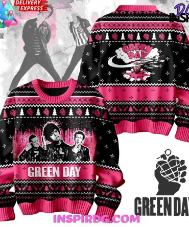 Green Day Holiday Sweater – Cozy Knit Rock Band Merch For Fans