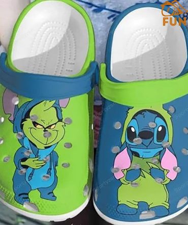 Green Grinch And Stitch Christmas Crocs - Discover Comfort And Style Clog Shoes For Family