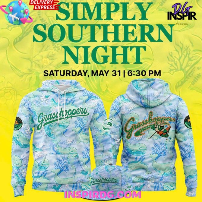 Greensboro Grasshoppers X 2025 Simply Southern Night Official All Over Print Hoodie