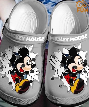 Grey Mickey Mouse Disney Crocs - Discover Comfort And Style Clog Shoes Unisex Clogs Garden Shoes