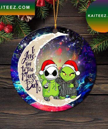 Grinch And Jack Nightmare Before Christmas Love You To The Moon Galaxy Mica Circle Grinch Decorations Outdoor Ornament