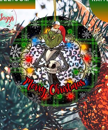 Grinch Jack Skellington Buffalo Plaid Lights Christmas Grinch Decorations Outdoor Ornament