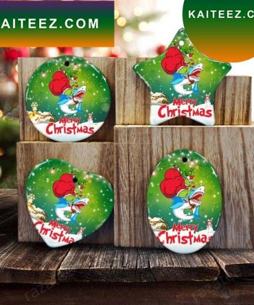 Grinch Riding Shark Merry Christmas Grinch Decorations Outdoor Ornament