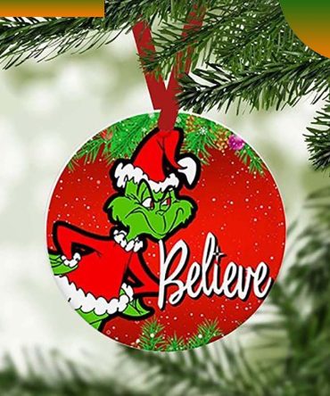 Grinch Santa Believe Grinch Decorations Outdoor Ornament