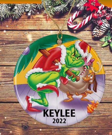 Grinch Theft With Max Grinch Christmas Ornament