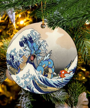 Gyarados Magikarp The Great Wave Ceramic Ornament Perfect Gift For Holiday