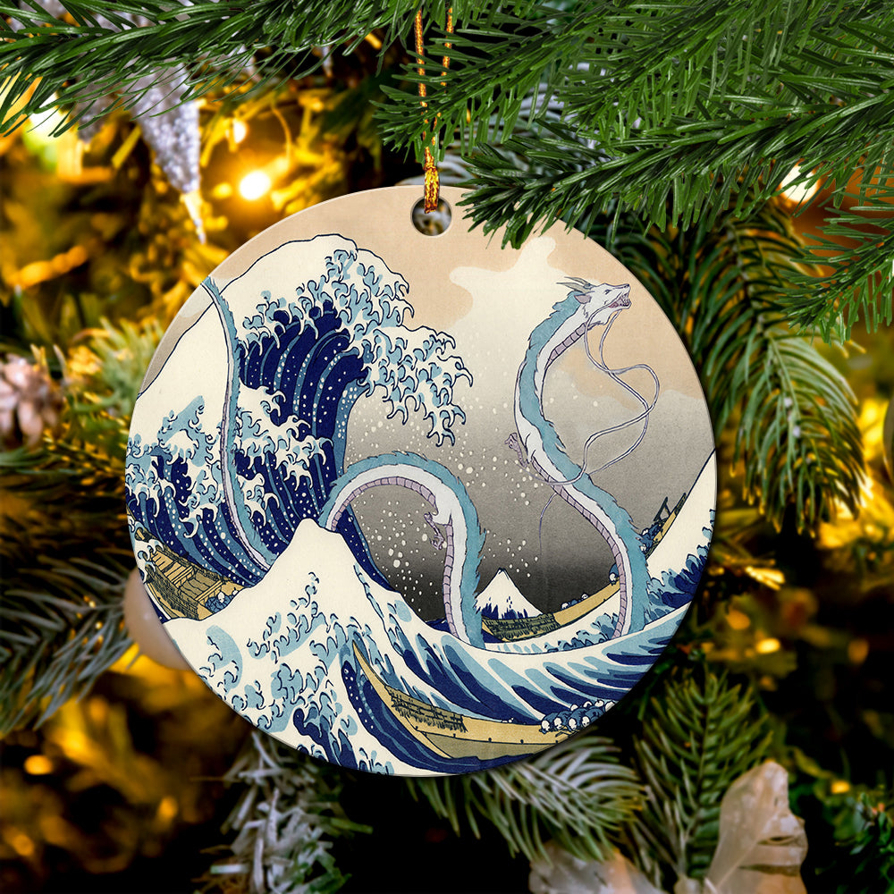 Haku Dragon Ghibli Studio Spirited Away The Great Wave Ceramic Ornament Perfect Gift For Holiday