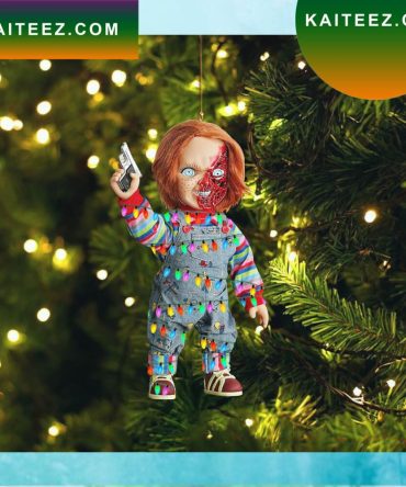 Half Burned Chucky Face Doll Led Lights Christmas Ornament