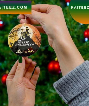 Happy Halloween Spooky Haunted House Costume Night Sky Ornament