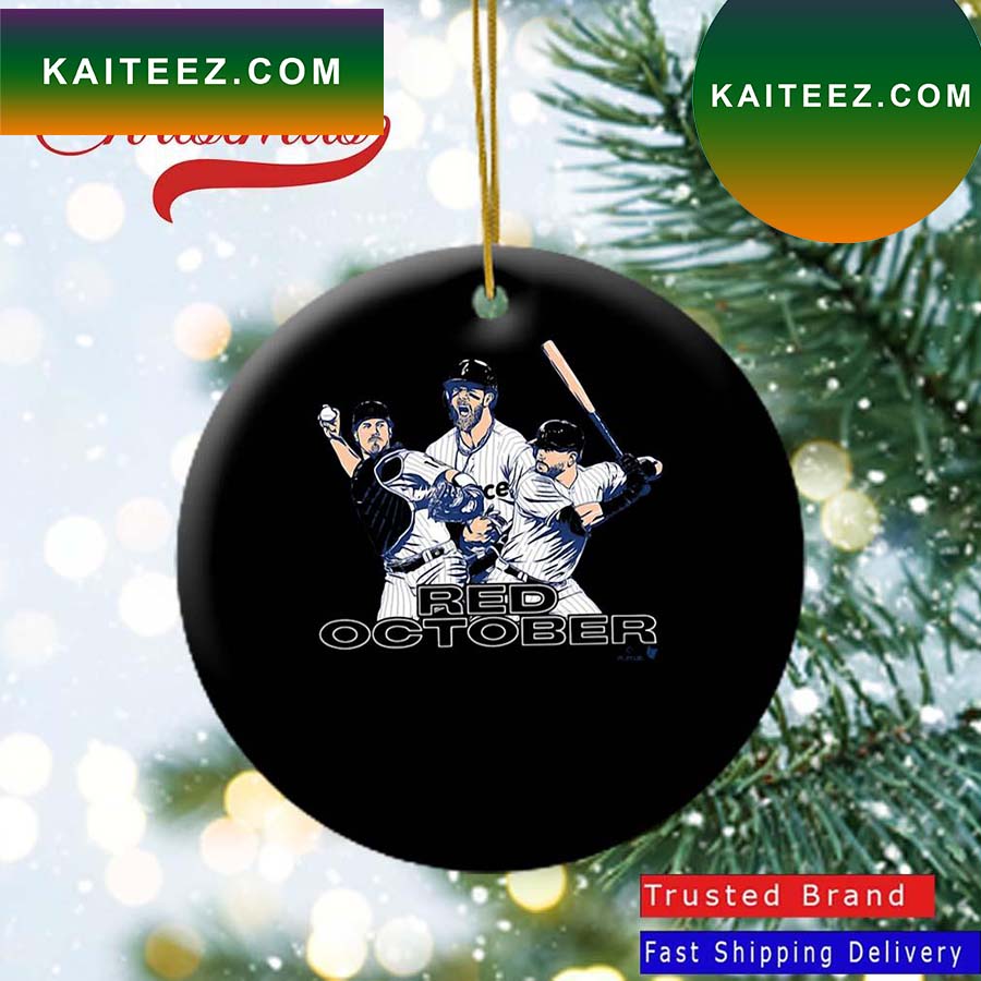 Harper Schwarber ' Realmuto Red October Philly Baseball Ornament