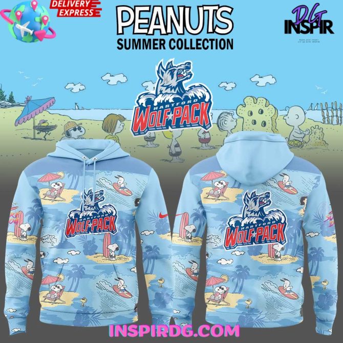 Hartford Wolf Pack Peanuts Summer Collection All Over Print Hoodie