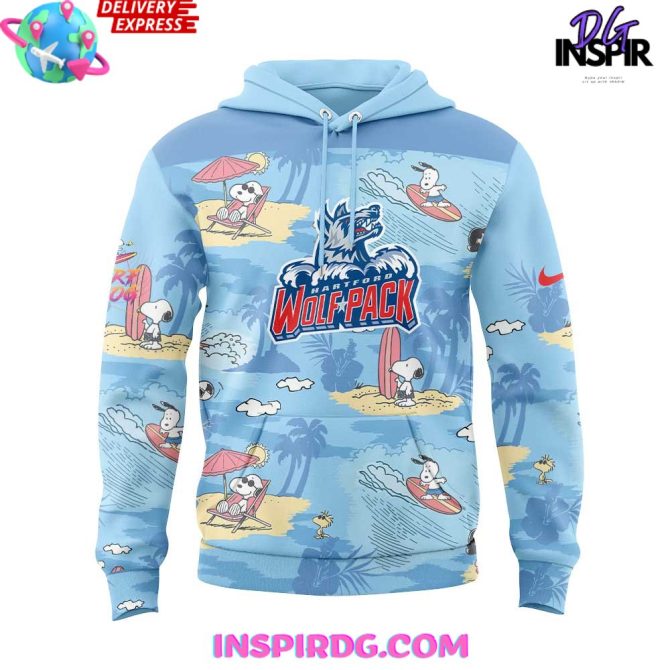 Hartford Wolf Pack Peanuts Summer Collection All Over Print Hoodie - Image 2