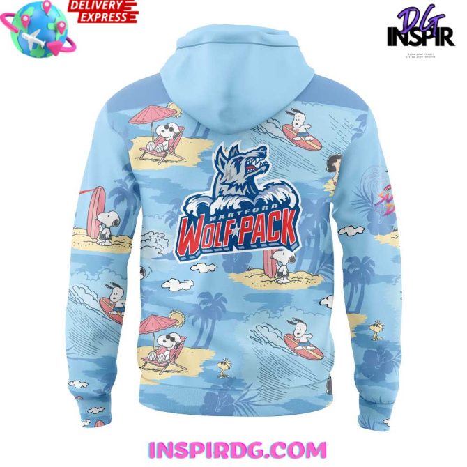Hartford Wolf Pack Peanuts Summer Collection All Over Print Hoodie - Image 3