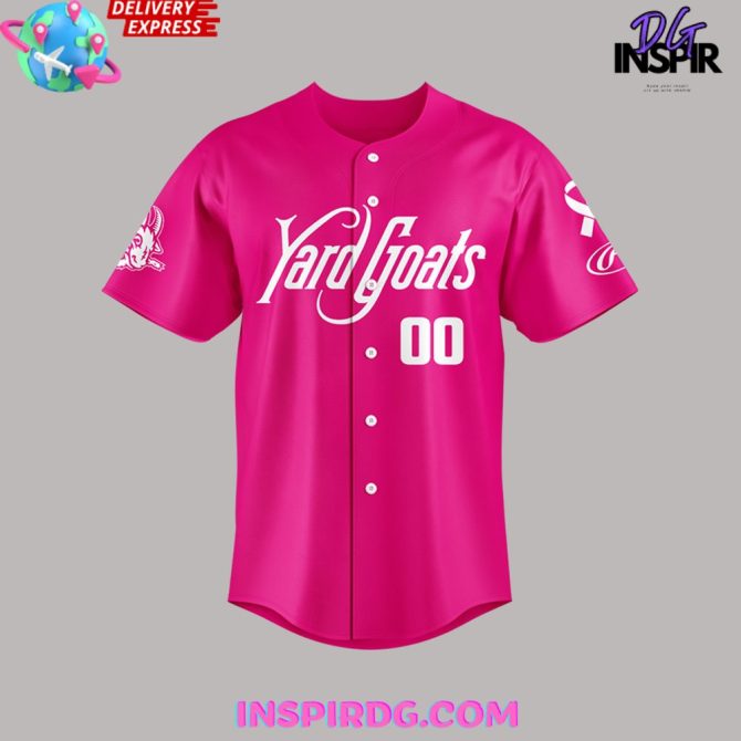Hartford Yard Goats Pink Baseball Jersey - Image 2