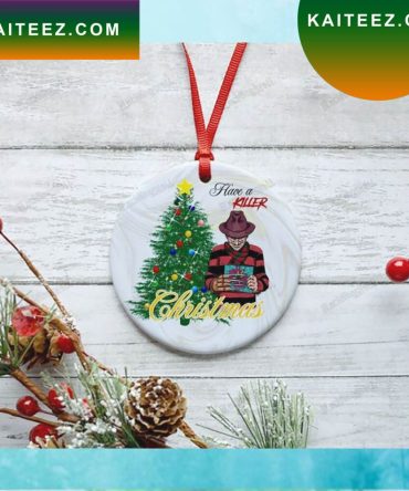 Have A Killer Horror Movie Freddy Krueger Round Christmas Ornament