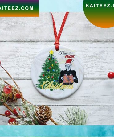 Have A Killer Horror Movie Pinhead Round Christmas Ornament