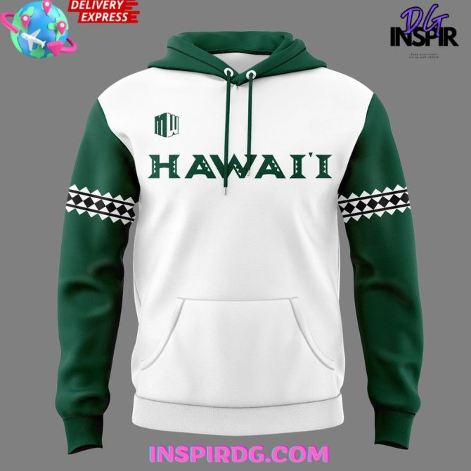 Hawaii Rainbow Warriors Football 2025 White All Over Print Hoodie - Image 2