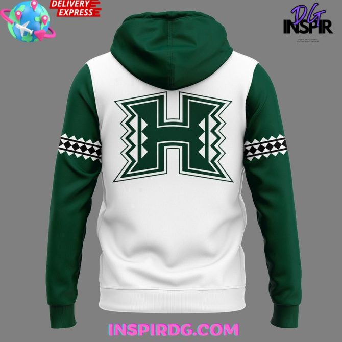 Hawaii Rainbow Warriors Football 2025 White All Over Print Hoodie - Image 3
