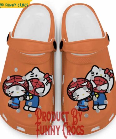 Hello Kitty And My Melody Cosplay Spiderman Orange Crocs Shoes - Discover Comfort And Style Clog Shoes Unisex Clogs Garden Shoes