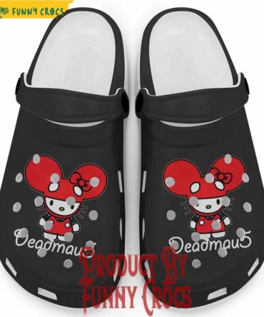 Hello Kitty Deadmau5 Black Crocs For Adults - Discover Comfort And Style Clog Shoes Unisex Clogs Garden Shoes