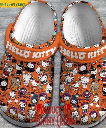 Hello Kitty Halloween Pattern Crocs Shoes - Discover Comfort And Style Clog Shoes Unisex Clogs Garden Shoes