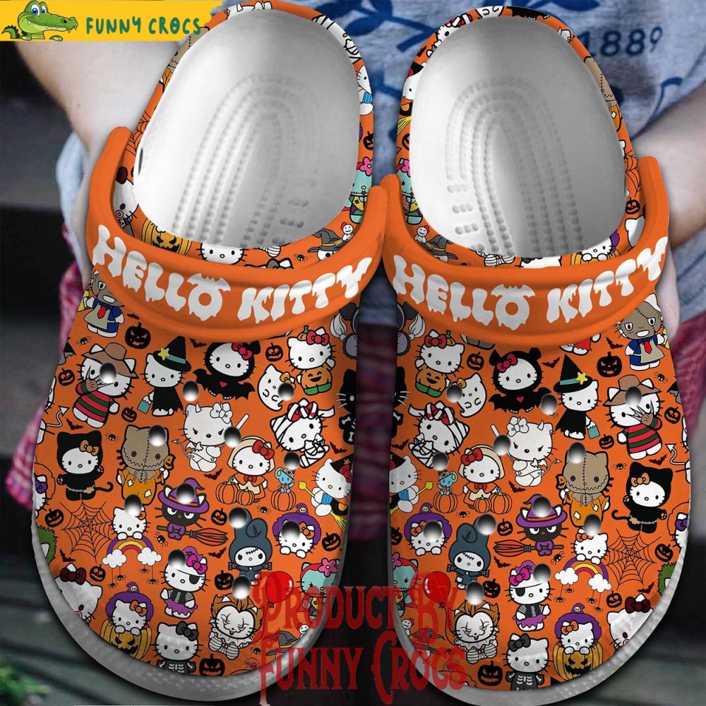 Hello Kitty Halloween Pattern Crocs Shoes - Discover Comfort And Style Clog Shoes Unisex Clogs Garden Shoes - Image 2