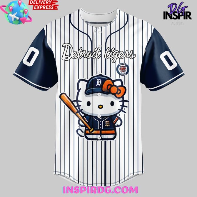 Hello Kitty X Detroit Tigers 2024 Custom Baseball Jersey - Image 2