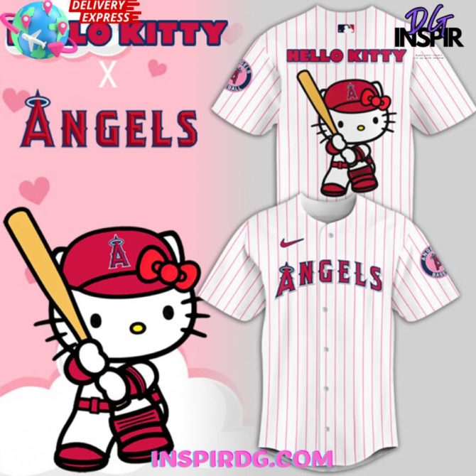 Hello Kitty X Los Angeles Angels 2024 Red Baseball Jersey