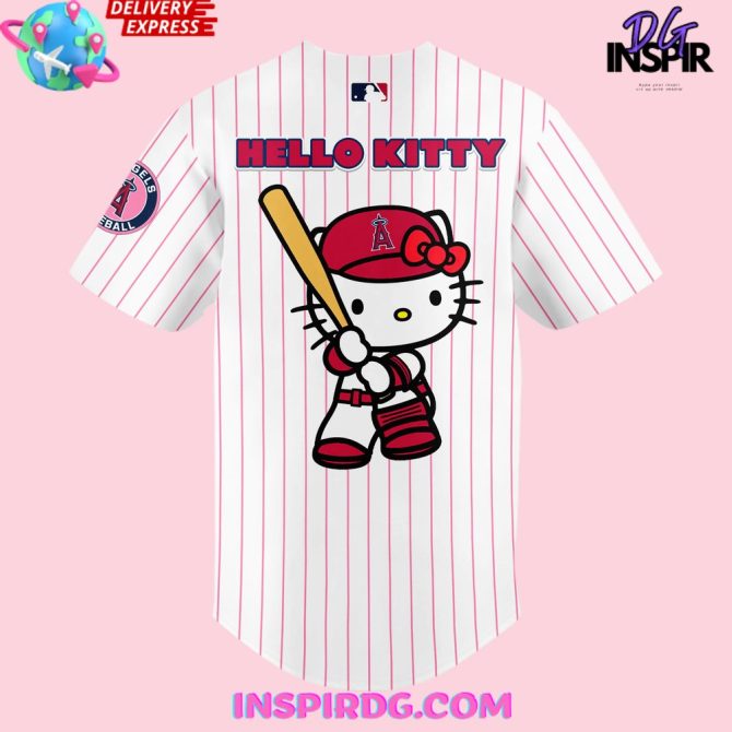 Hello Kitty X Los Angeles Angels 2024 Red Baseball Jersey - Image 3