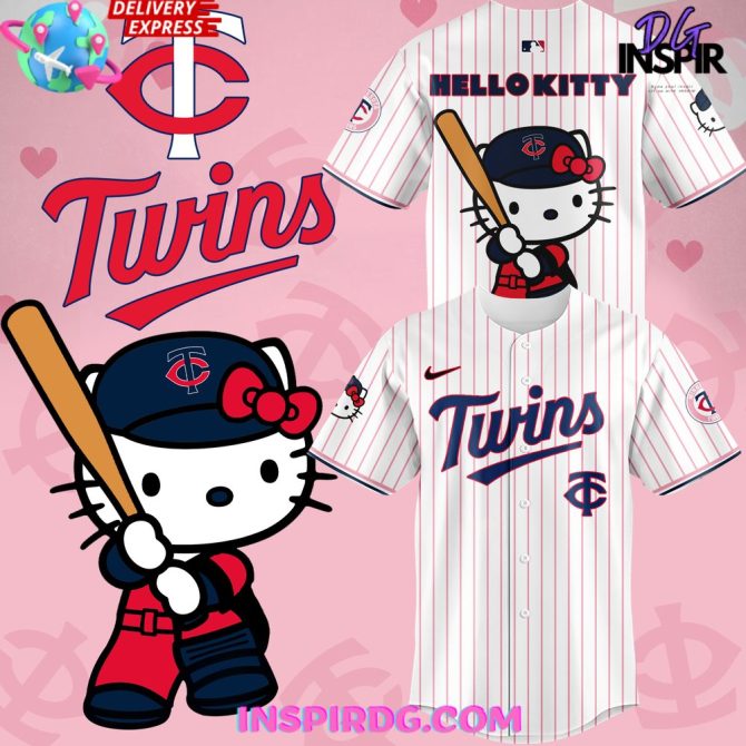 Hello Kitty X Minnesota Twins 2024 Stripe Baseball Jersey
