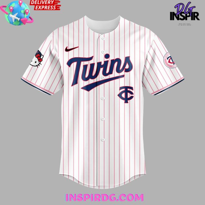 Hello Kitty X Minnesota Twins 2024 Stripe Baseball Jersey - Image 2
