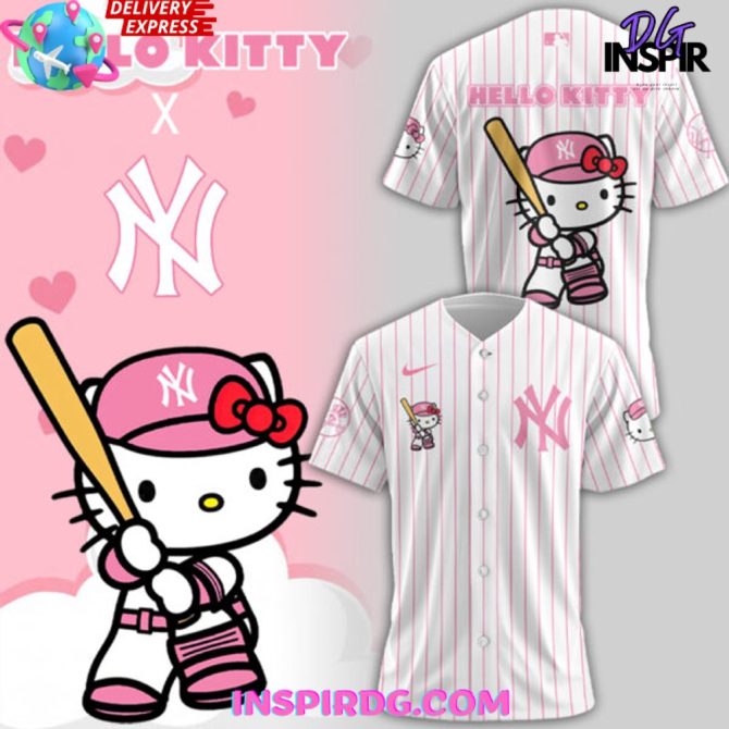 Hello Kitty X New York Yankees 2024 Pink Baseball Jersey