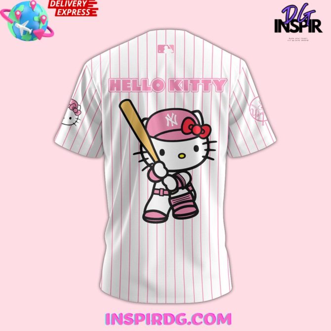 Hello Kitty X New York Yankees 2024 Pink Baseball Jersey - Image 3