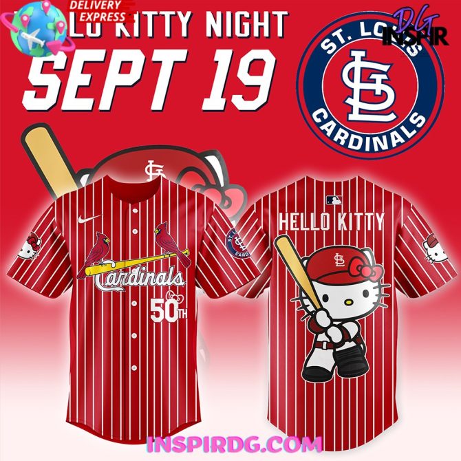 Hello Kitty X St. Louis Cardinals 50Th Anniversary Baseball Jersey