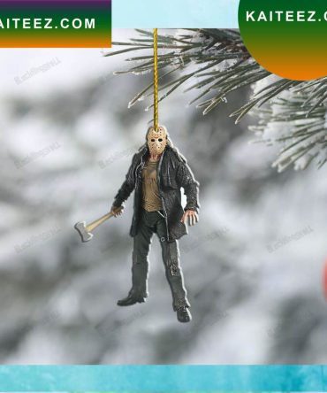 Hockey Mask Holding Hammer Horror Jason Voorhees Christmas Ornament